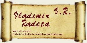 Vladimir Radeta vizit kartica